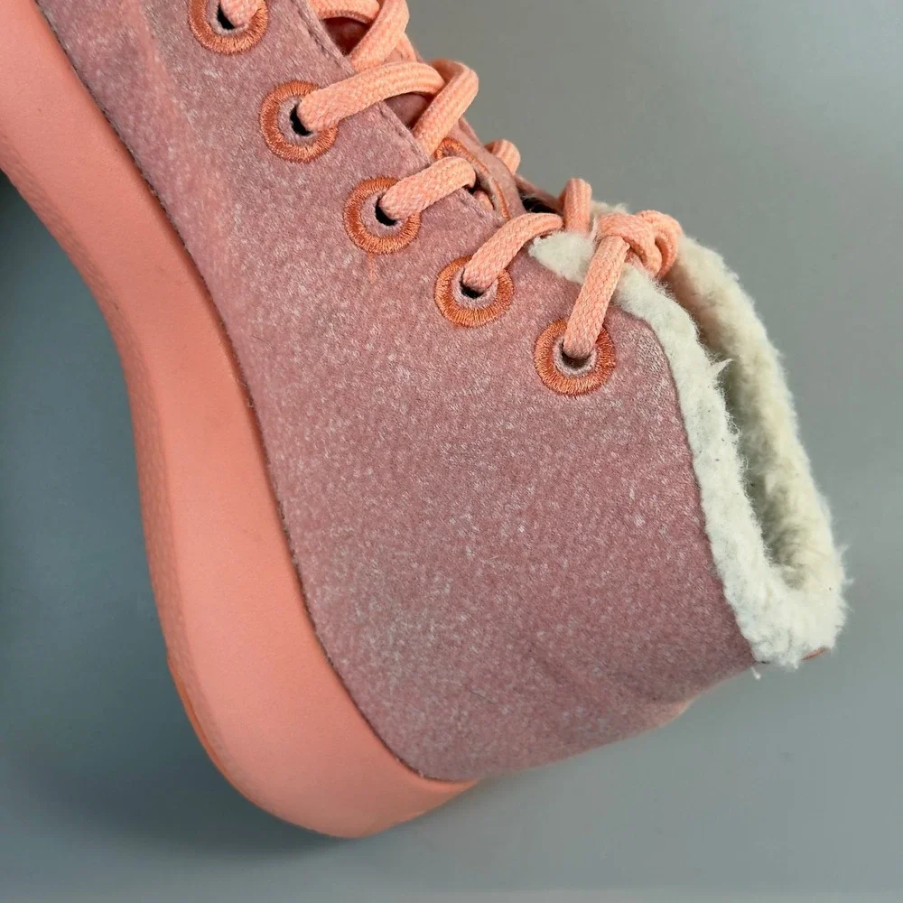 Allbirds Wool Runner Up Mizzle Fluff Women 9 Peach Pink Comfort Sneaker Boot Mid